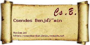 Csendes Benjámin névjegykártya
