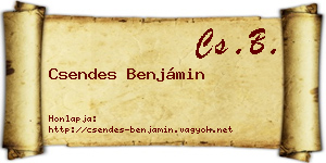 Csendes Benjámin névjegykártya